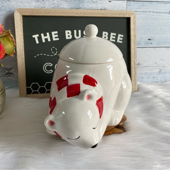 Magenta Blushing Polar Bear Chtistmas Canister - Picture 2 of 13